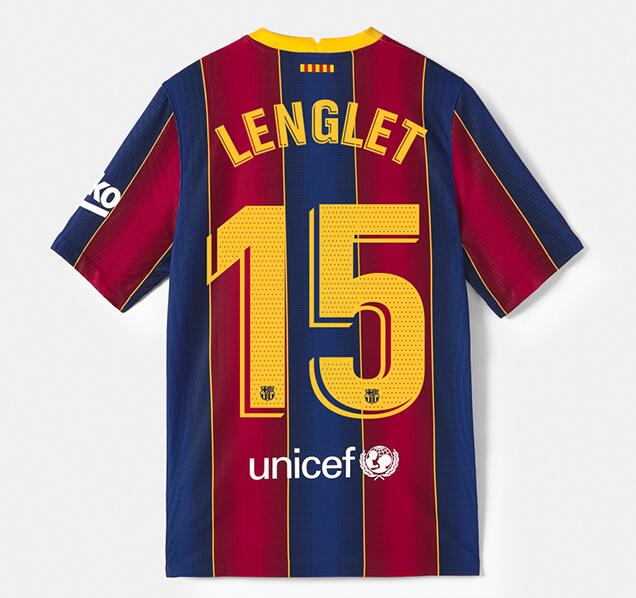 Barcelona Home Kit Soccer Jersey LENGLET #15 2020/21